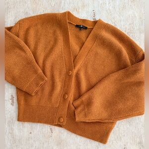 7 For All Mankind Warm Amber Button front V Cardigan size L